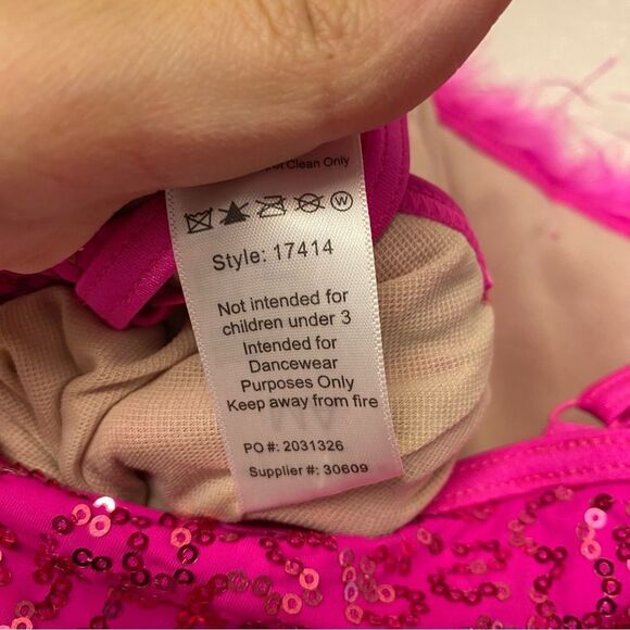 Weissman elite solo Dance costume hot pink sequin Barbie Dreams 17414 MA adult - Picture 6 of 10
